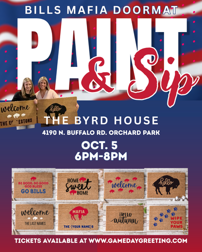 Bills Mafia Doormat Paint & Sip @ The Byrd House