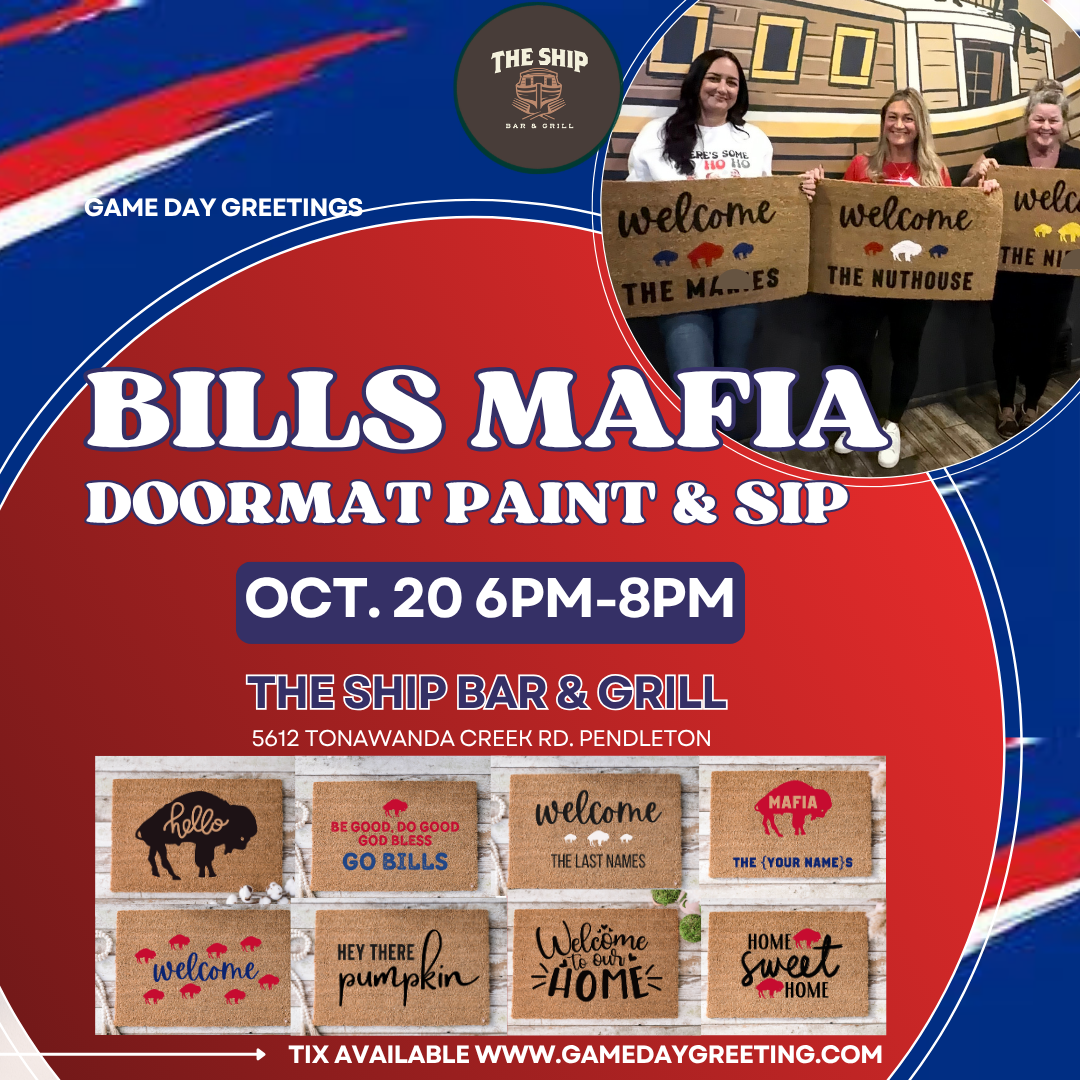 Bills Mafia Doormat Paint & Sip @ The Ship Bar & Grill
